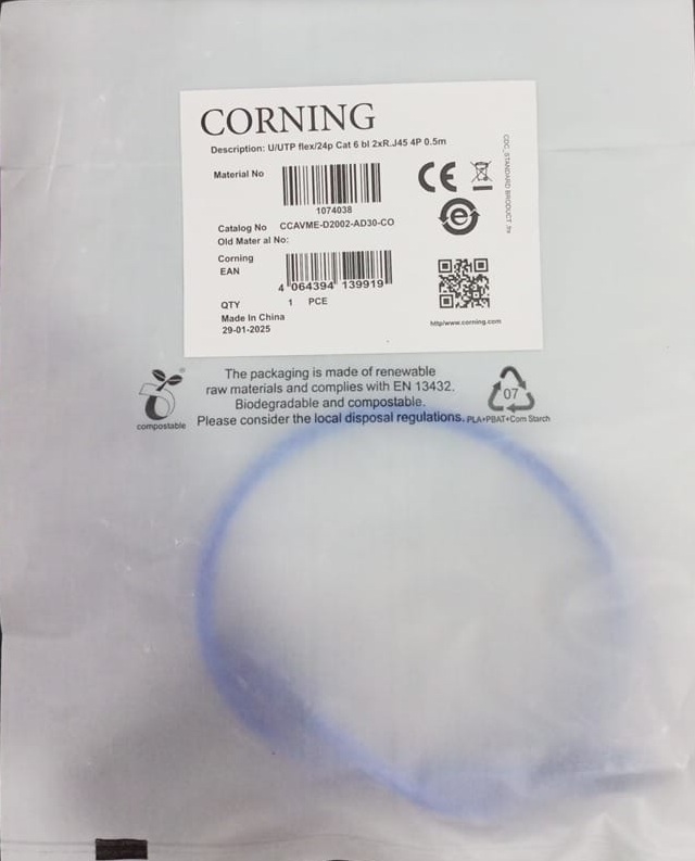 Corning CAT6 Patch Cord 0.5Meter