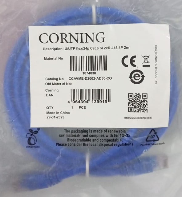 Corning CAT6 Patch Cord 2Meter
